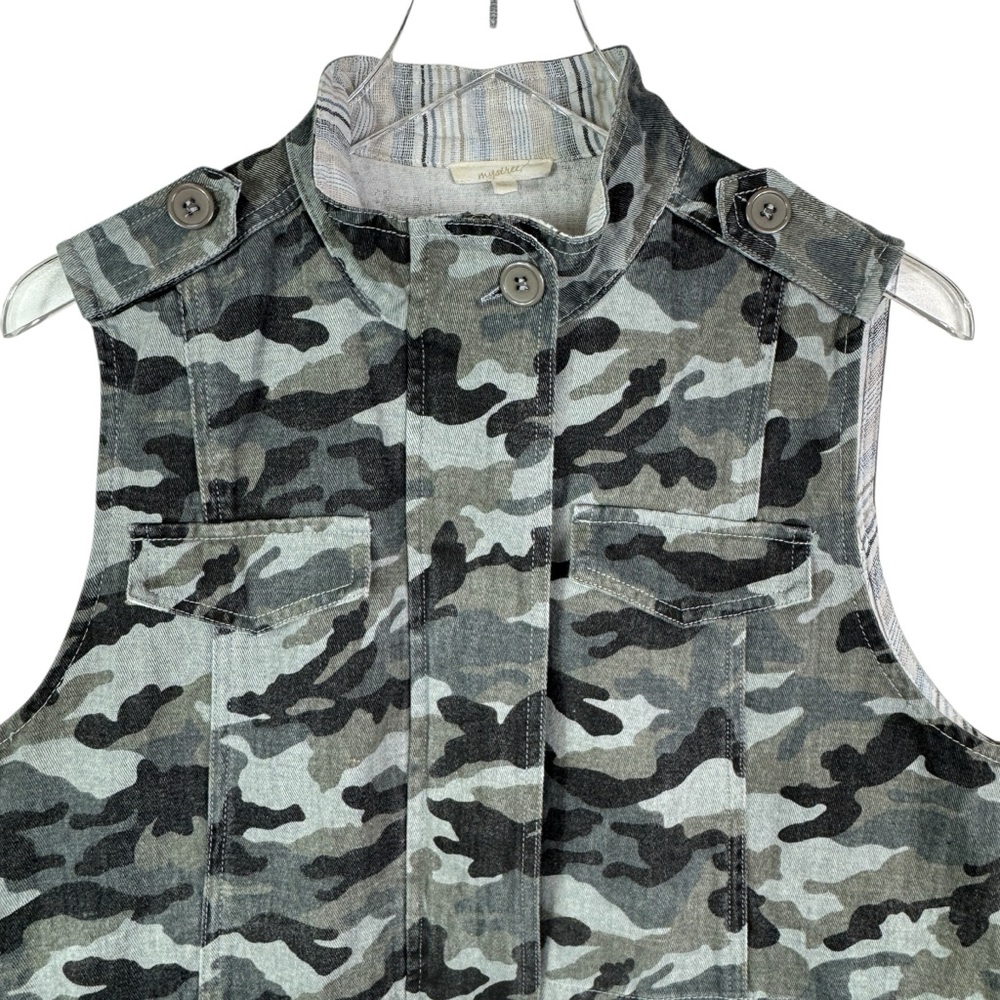 Mystree Camo Army Vest 100% Cotton Trendy Stylish Streetwear Women's Size Large - Picture 12 of 14